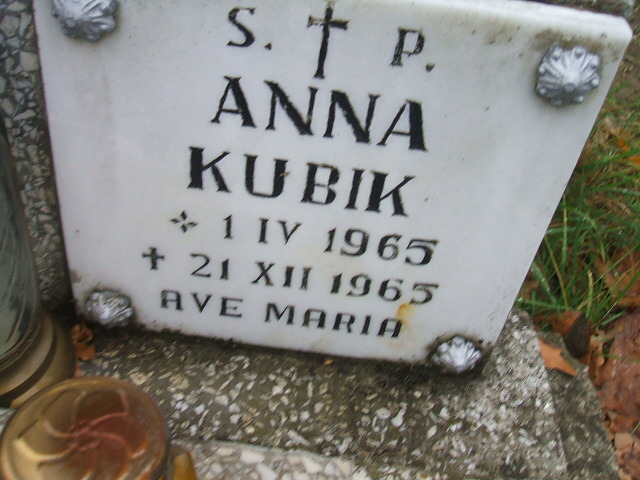 Anna Kubik 1965 Krosno Odrzańskie - Grobonet - Wyszukiwarka osób pochowanych