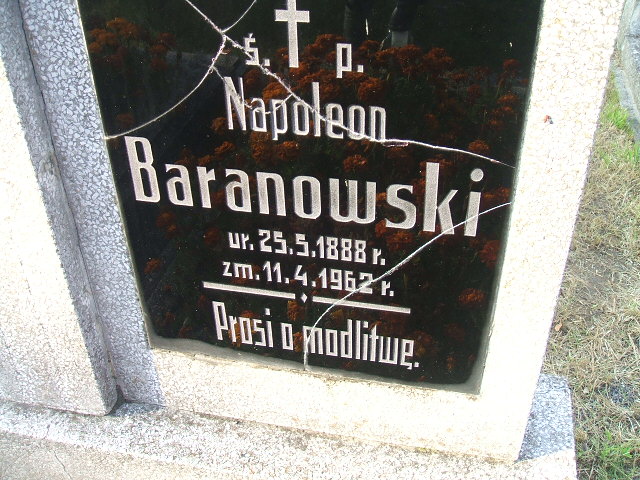 Napoleon Baranowski 1888 Krosno Odrzańskie - Grobonet - Wyszukiwarka osób pochowanych