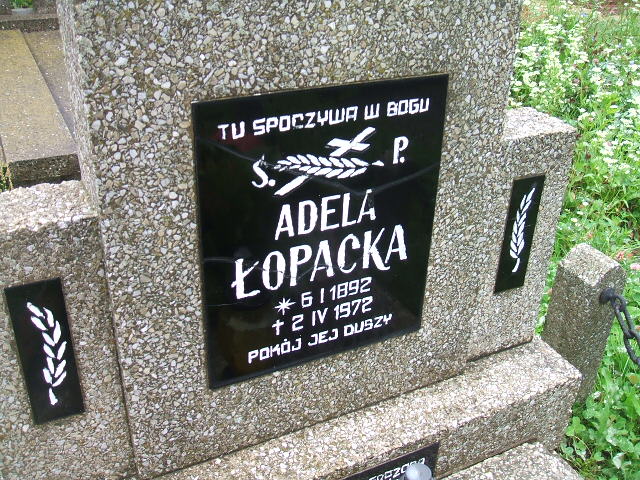 Adela Łopacka 1892 Krosno Odrzańskie - Grobonet - Wyszukiwarka osób pochowanych
