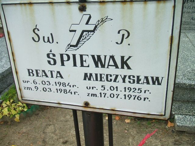 Beata Śpiewak 1984 Krosno Odrzańskie - Grobonet - Wyszukiwarka osób pochowanych