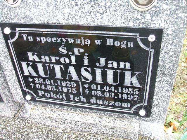 Jan Kutasiuk 1955 Krosno Odrzańskie - Grobonet - Wyszukiwarka osób pochowanych