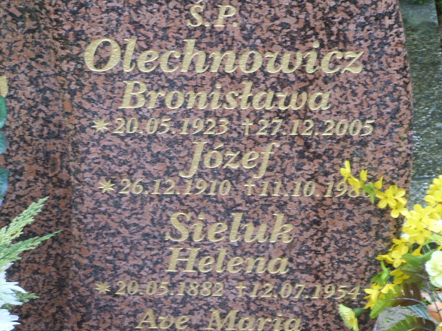 Bronisława Olechnowicz 1923 Krosno Odrzańskie - Grobonet - Wyszukiwarka osób pochowanych
