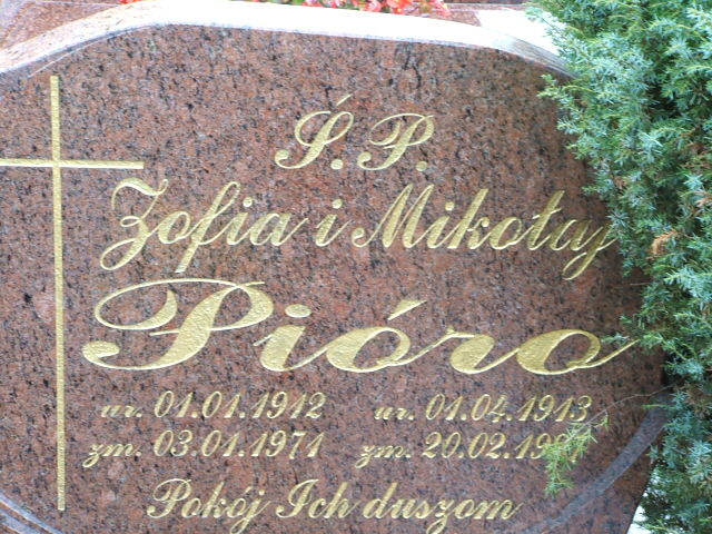 Mikołaj Pióro 1913 Krosno Odrzańskie - Grobonet - Wyszukiwarka osób pochowanych