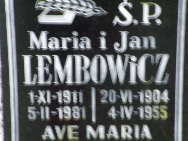 Jan Lembowicz 1904 Krosno Odrzańskie - Grobonet - Wyszukiwarka osób pochowanych