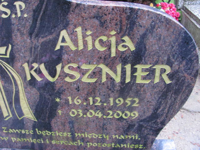 Alicja Kusznier 1952 Krosno Odrzańskie - Grobonet - Wyszukiwarka osób pochowanych