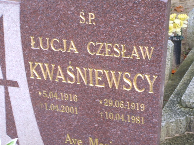 Łucja Kwaśniewska 1916 Krosno Odrzańskie - Grobonet - Wyszukiwarka osób pochowanych