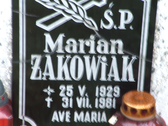 Marian Żakowiak 1929 Krosno Odrzańskie - Grobonet - Wyszukiwarka osób pochowanych