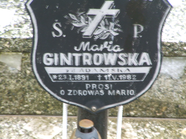 Maria Gintrowska 1891 Krosno Odrzańskie - Grobonet - Wyszukiwarka osób pochowanych