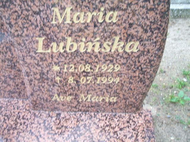 Maria Lubińska 1929 Krosno Odrzańskie - Grobonet - Wyszukiwarka osób pochowanych