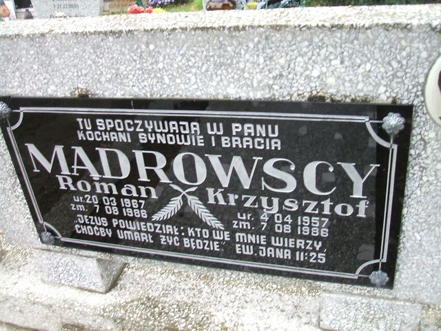 Krzysztof Mądrowski 1957 Krosno Odrzańskie - Grobonet - Wyszukiwarka osób pochowanych