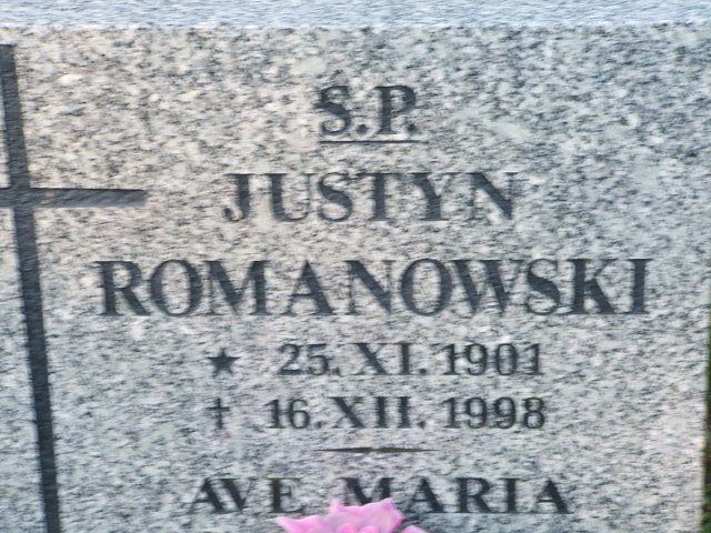 Justyn Romanowski 1901 Krosno Odrzańskie - Grobonet - Wyszukiwarka osób pochowanych
