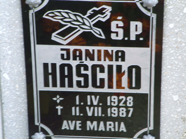 Janina Haściło 1928 Krosno Odrzańskie - Grobonet - Wyszukiwarka osób pochowanych