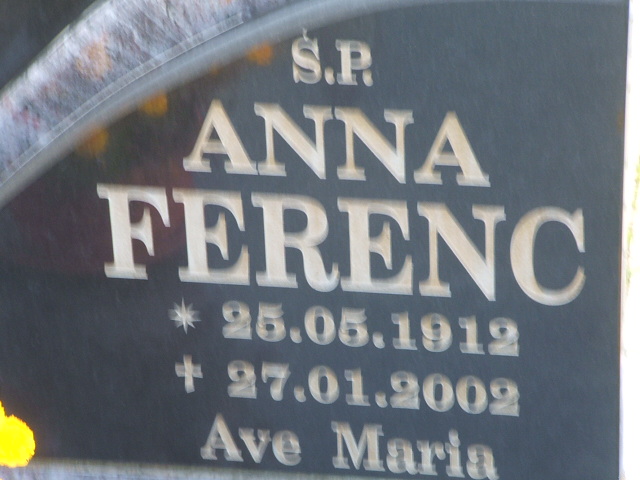 Anna Ferenc 1912 Krosno Odrzańskie - Grobonet - Wyszukiwarka osób pochowanych