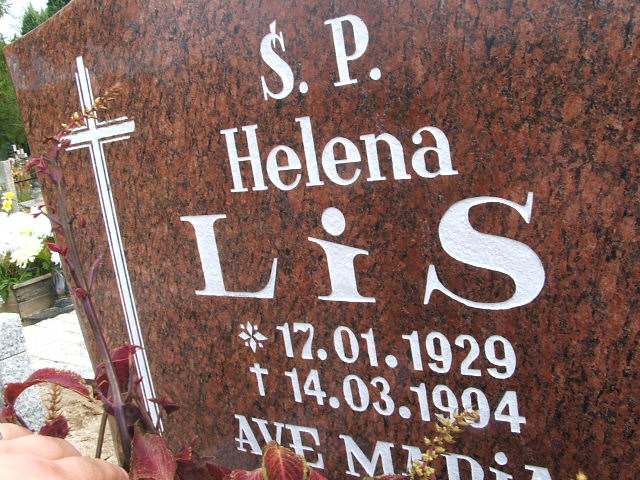 Helena Lis 1929 Krosno Odrzańskie - Grobonet - Wyszukiwarka osób pochowanych