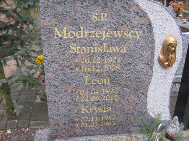 Stanisława Modrzejewska 1921 Krosno Odrzańskie - Grobonet - Wyszukiwarka osób pochowanych