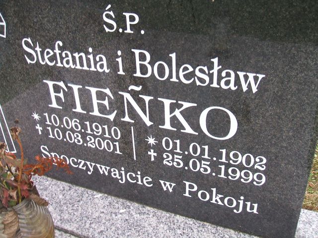 Bolesław Fieńko 1902 Krosno Odrzańskie - Grobonet - Wyszukiwarka osób pochowanych