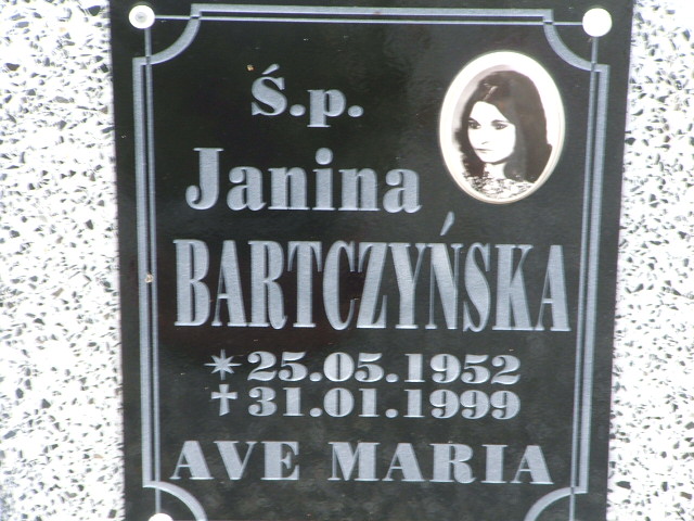 Janina Bartczyńska 1952 Krosno Odrzańskie - Grobonet - Wyszukiwarka osób pochowanych