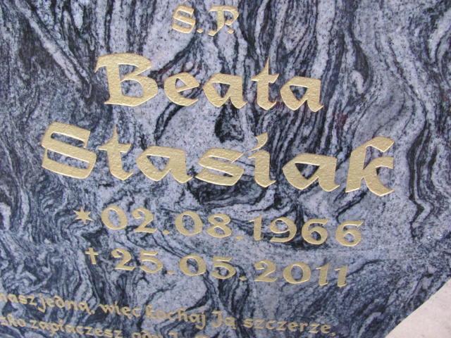 Beata Stasiak 1966 Krosno Odrzańskie - Grobonet - Wyszukiwarka osób pochowanych